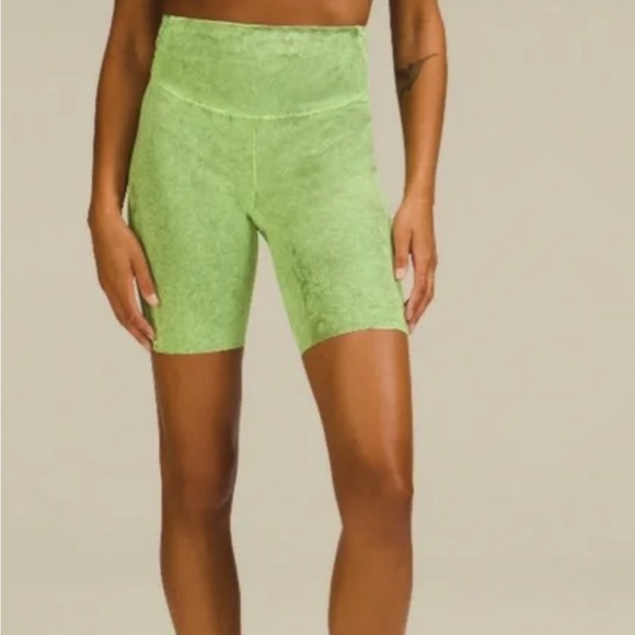 LULULEMON BASE PACE HIGH RISE SHORT 8” WASH NWT CITY GRIT GREEN MULTI COLOR - Picture 4 of 7